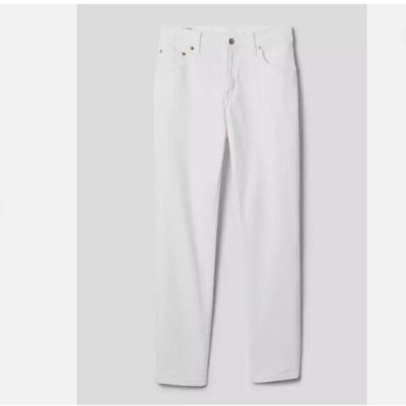 GAP Mid Rise Girlfriend Classic Jeans Size 31/12 TALL Optic White RT$80 #725278 - Picture 7 of 8